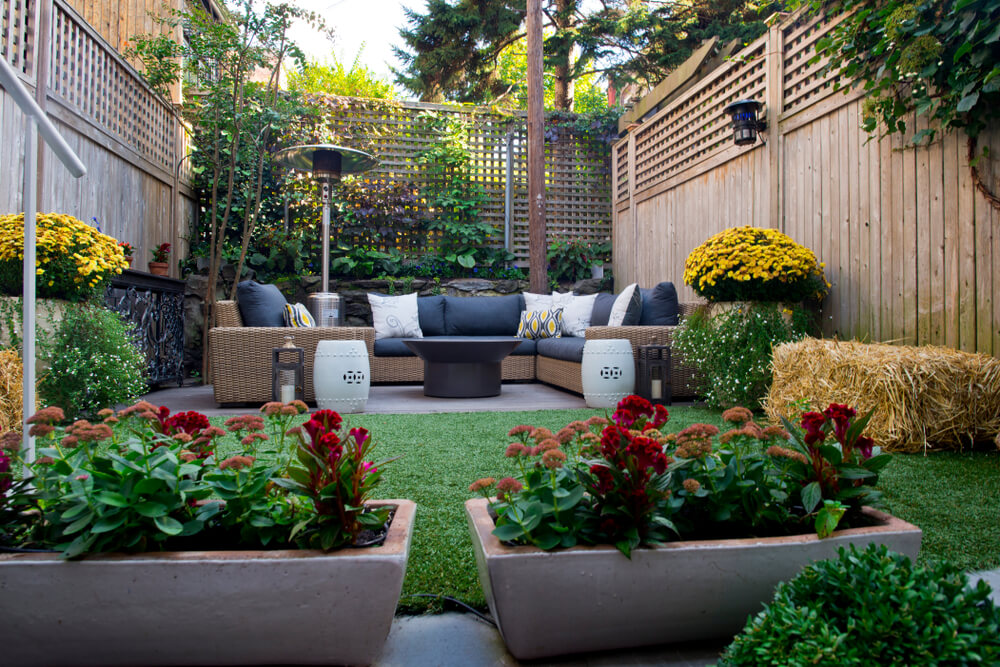 Patio. Garden. Urban, neutral, outdoor living space
